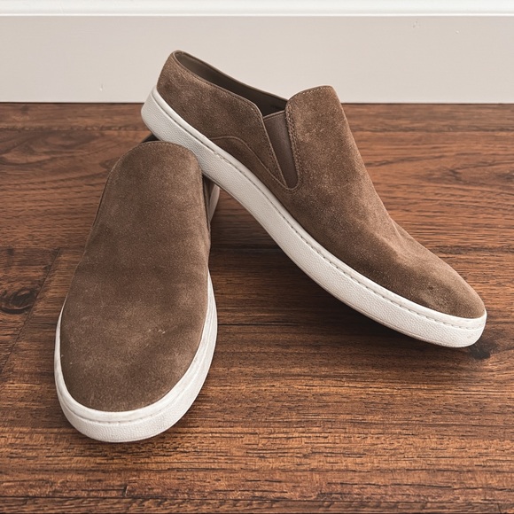 VINCE Verrill Suede Dusty Tan Slip-On Sneakers | Mules | Loafers - Picture 2 of 9